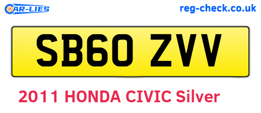 SB60ZVV are the vehicle registration plates.