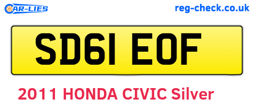 SD61EOF are the vehicle registration plates.