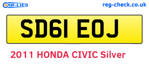 SD61EOJ are the vehicle registration plates.
