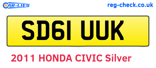 SD61UUK are the vehicle registration plates.