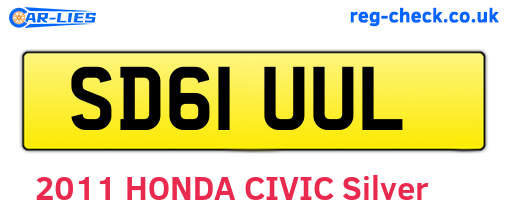 SD61UUL are the vehicle registration plates.