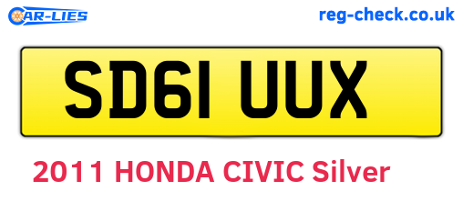 SD61UUX are the vehicle registration plates.