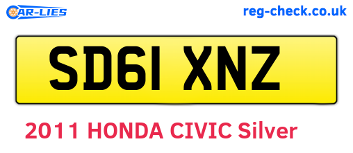 SD61XNZ are the vehicle registration plates.