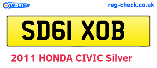 SD61XOB are the vehicle registration plates.