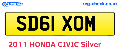SD61XOM are the vehicle registration plates.