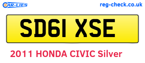 SD61XSE are the vehicle registration plates.