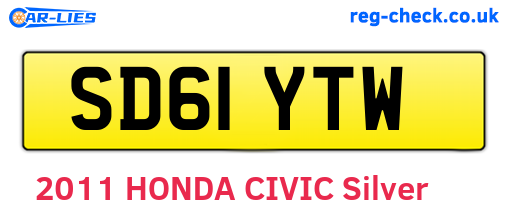 SD61YTW are the vehicle registration plates.