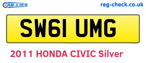 SW61UMG are the vehicle registration plates.