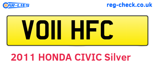 VO11HFC are the vehicle registration plates.