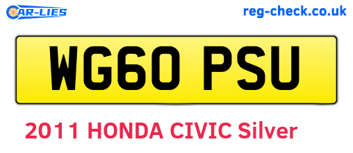 WG60PSU are the vehicle registration plates.