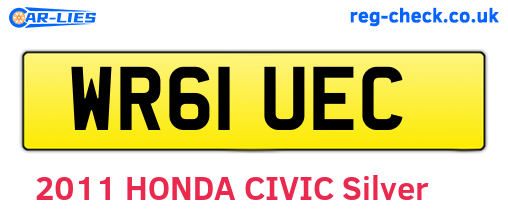 WR61UEC are the vehicle registration plates.