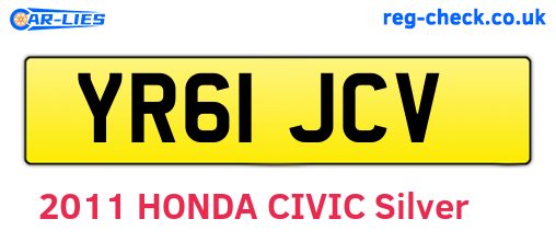 YR61JCV are the vehicle registration plates.