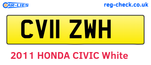 CV11ZWH are the vehicle registration plates.