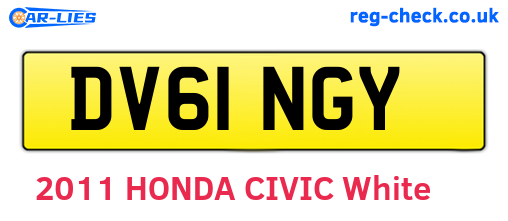 DV61NGY are the vehicle registration plates.