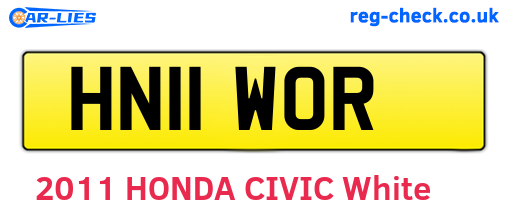 HN11WOR are the vehicle registration plates.