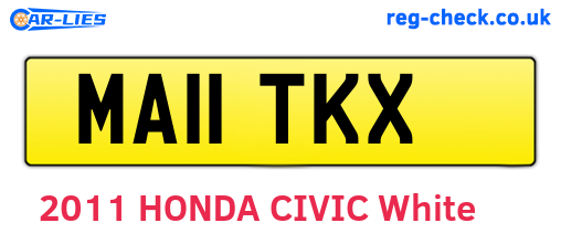 MA11TKX are the vehicle registration plates.