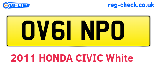 OV61NPO are the vehicle registration plates.