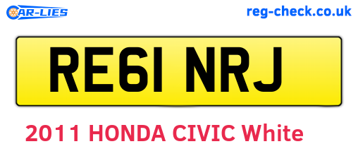 RE61NRJ are the vehicle registration plates.