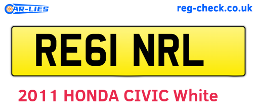 RE61NRL are the vehicle registration plates.