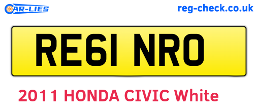 RE61NRO are the vehicle registration plates.