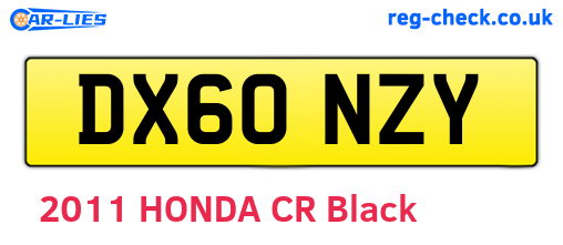 DX60NZY are the vehicle registration plates.