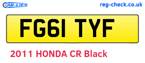 FG61TYF are the vehicle registration plates.