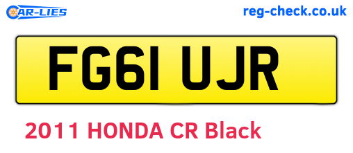 FG61UJR are the vehicle registration plates.