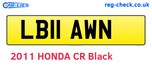 LB11AWN are the vehicle registration plates.