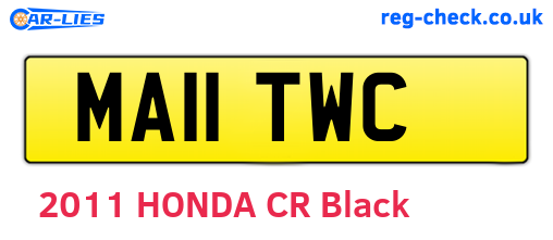 MA11TWC are the vehicle registration plates.
