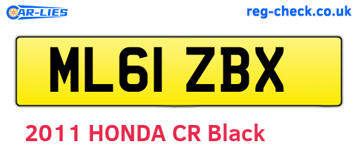 ML61ZBX are the vehicle registration plates.