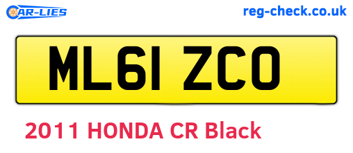 ML61ZCO are the vehicle registration plates.