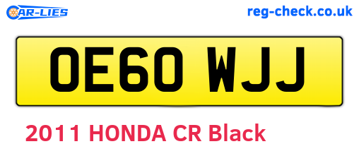 OE60WJJ are the vehicle registration plates.