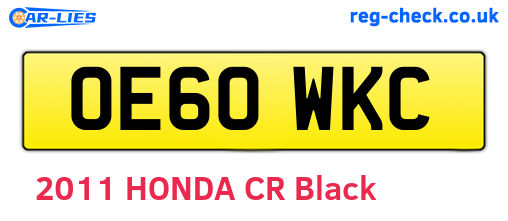 OE60WKC are the vehicle registration plates.
