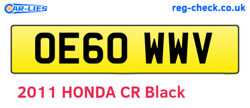 OE60WWV are the vehicle registration plates.