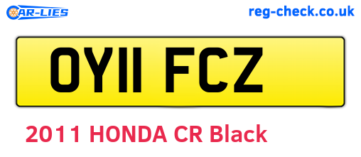OY11FCZ are the vehicle registration plates.