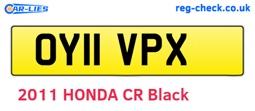 OY11VPX are the vehicle registration plates.