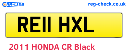 RE11HXL are the vehicle registration plates.