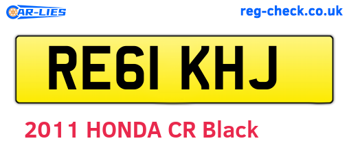 RE61KHJ are the vehicle registration plates.