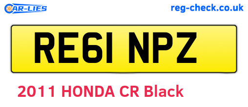 RE61NPZ are the vehicle registration plates.