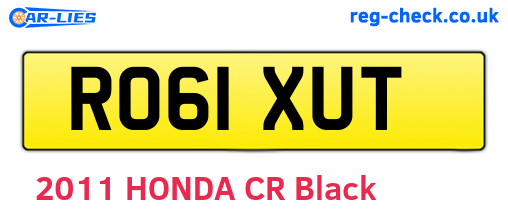 RO61XUT are the vehicle registration plates.