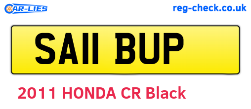 SA11BUP are the vehicle registration plates.