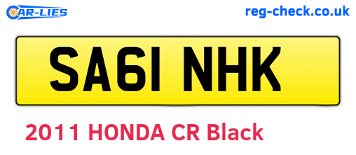 SA61NHK are the vehicle registration plates.