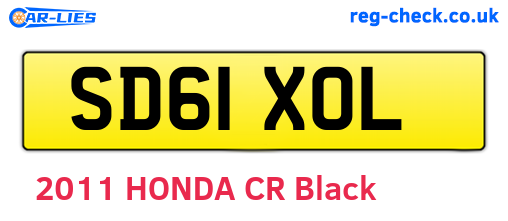 SD61XOL are the vehicle registration plates.