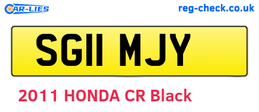 SG11MJY are the vehicle registration plates.