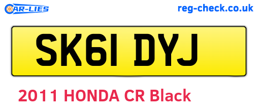 SK61DYJ are the vehicle registration plates.