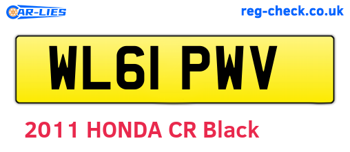 WL61PWV are the vehicle registration plates.