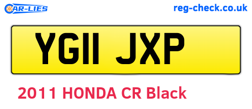 YG11JXP are the vehicle registration plates.