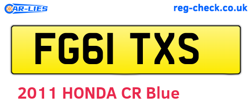 FG61TXS are the vehicle registration plates.