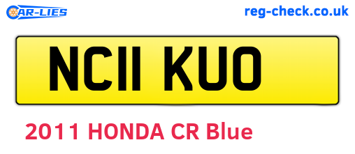 NC11KUO are the vehicle registration plates.