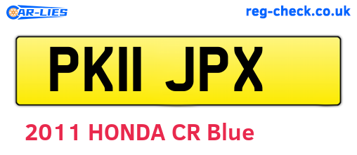 PK11JPX are the vehicle registration plates.